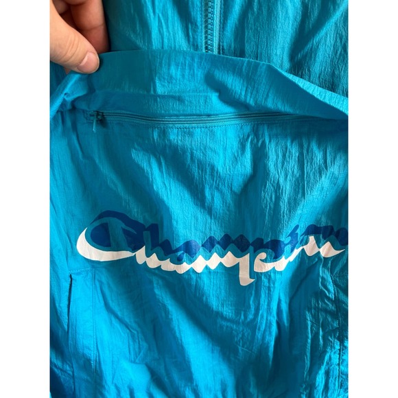 Champion Half Zip‎ Lightweight Hooded Windbreaker Jacket - Mens Small - Picture 5 of 9